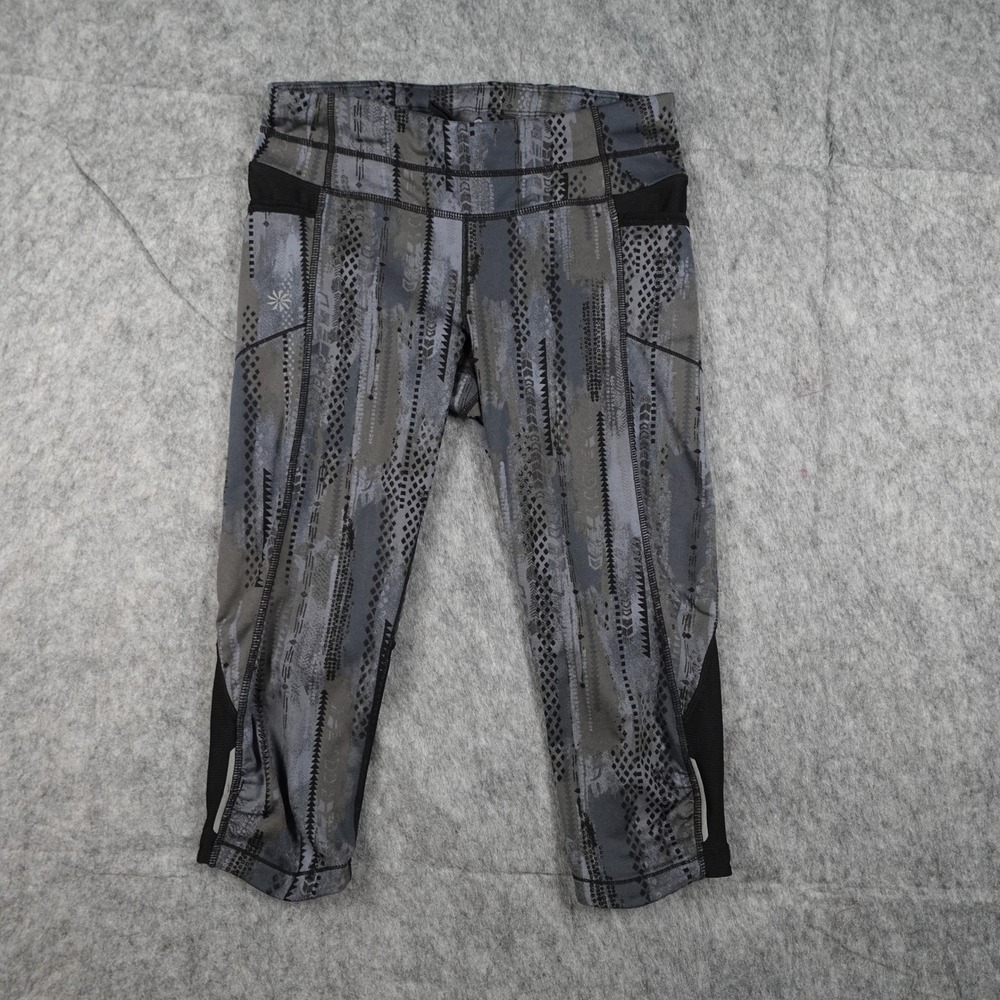 Athleta Leggings Women Extra Small Gray Power Up Capri Run Gym‎ Workout Cropped